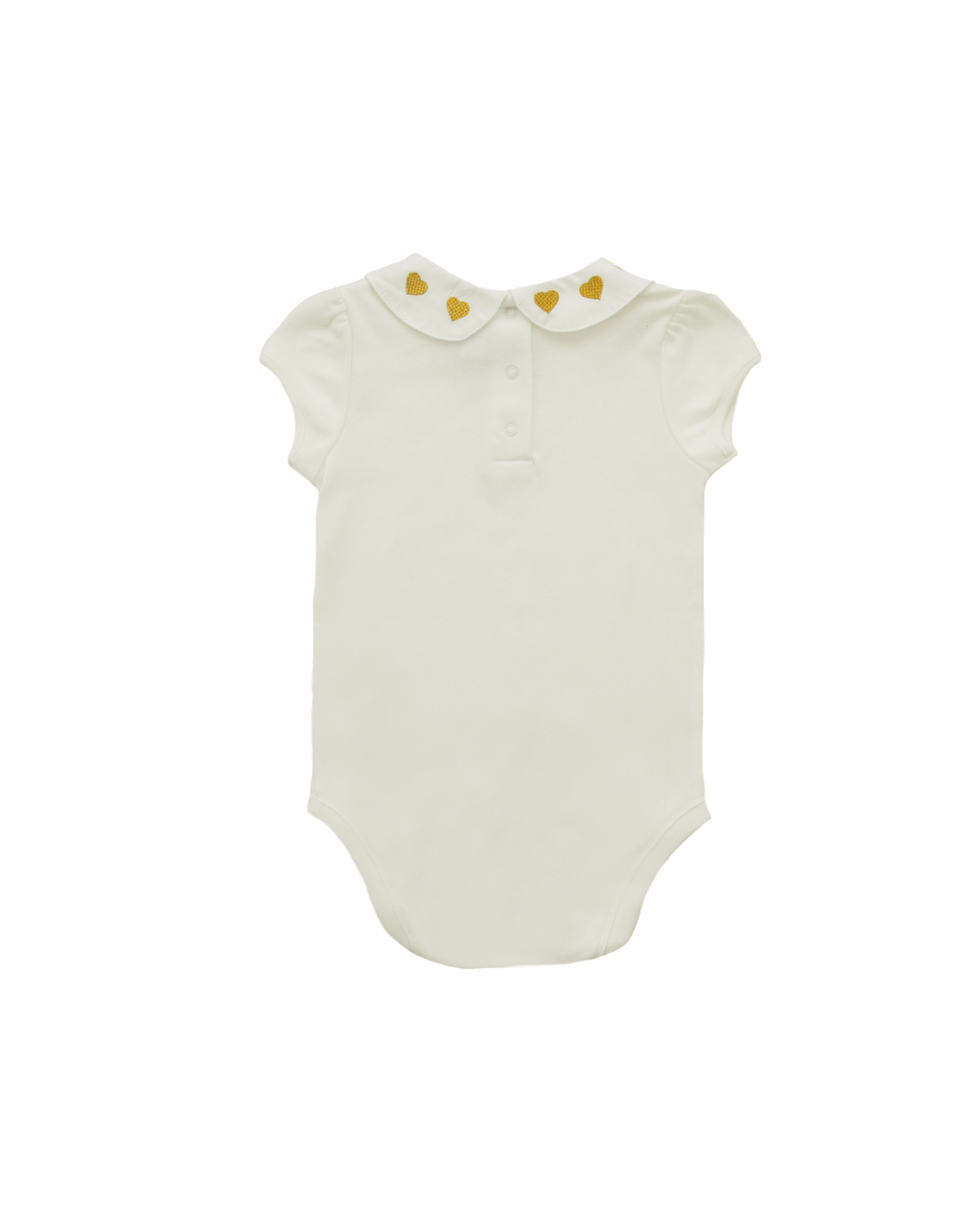 Body off white con corazones dorados bordados en cuello