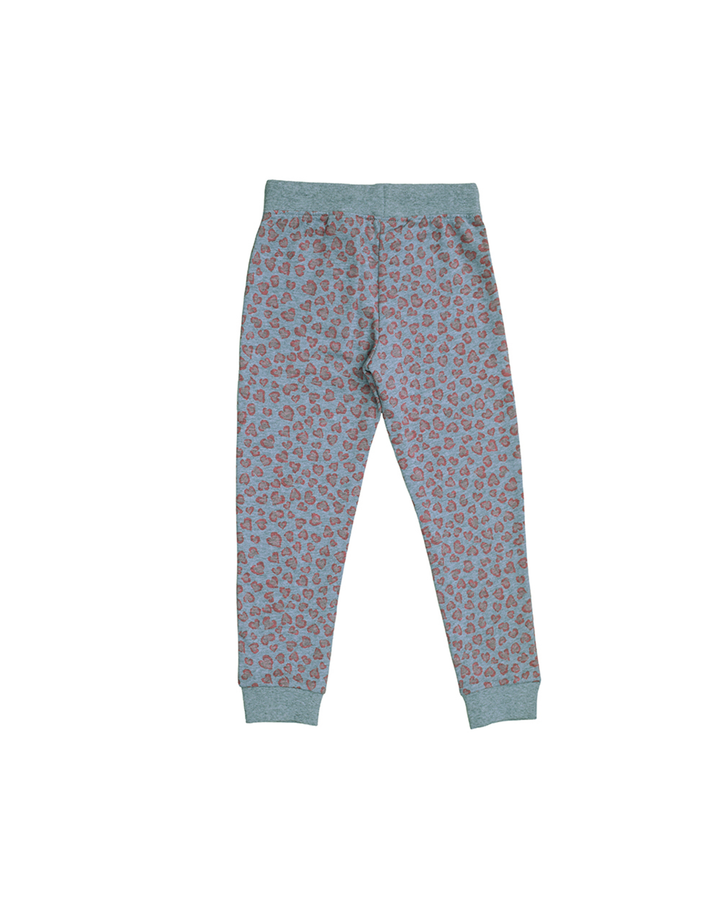 Sweatpant de animal print rosado y gris