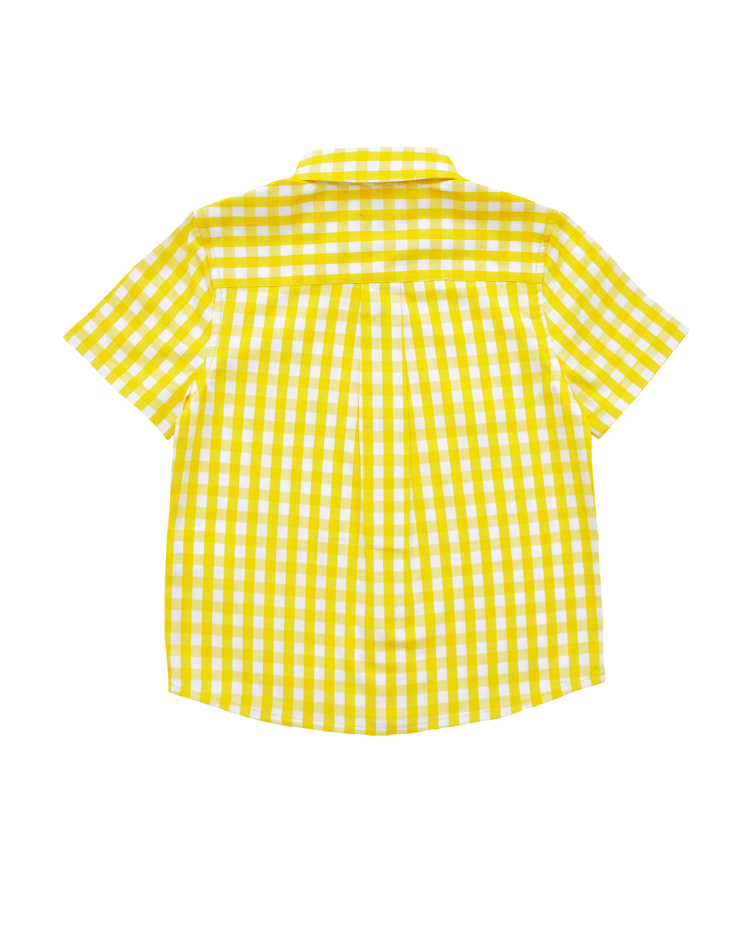 Camisa manga corta de vichy amarillo y blanco