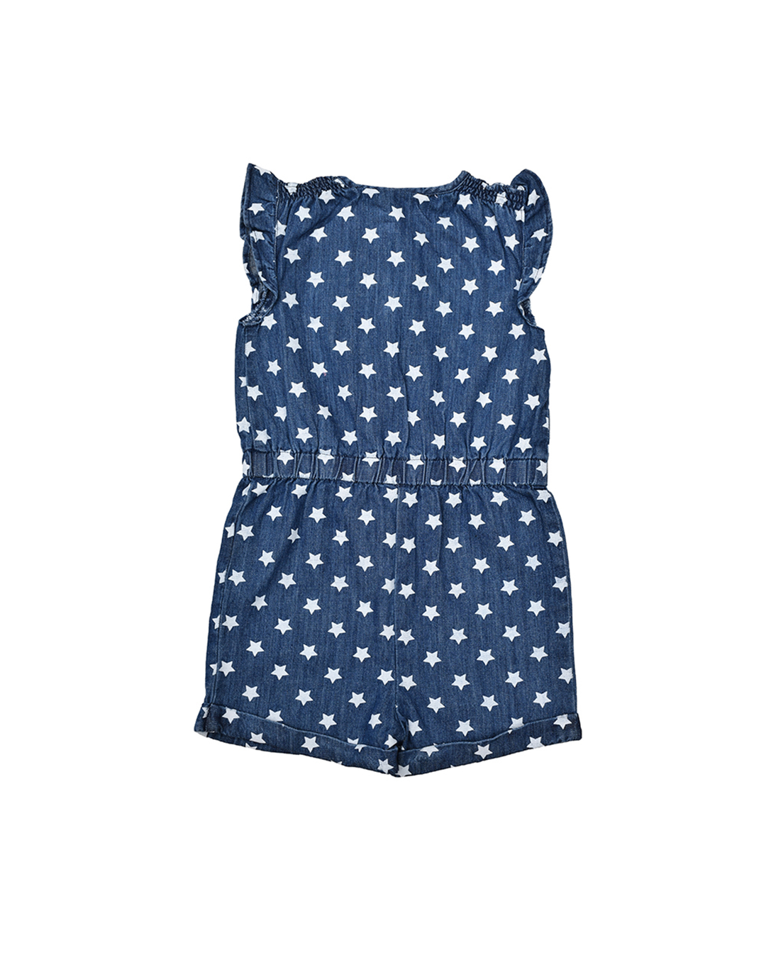 Jumpsuit de chambray oscuro con estrellas blancas