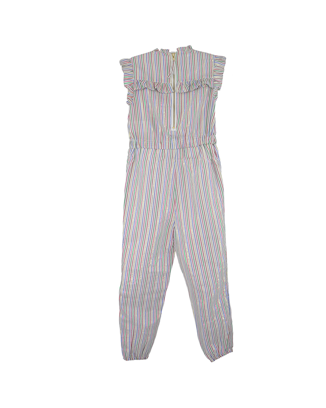 Jumpsuit con rayas multicolores metálicas