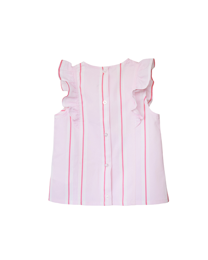 Blusa sin mangas con rayas rosadas