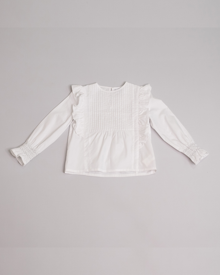 Blusa manga larga con elástico en las muñecas