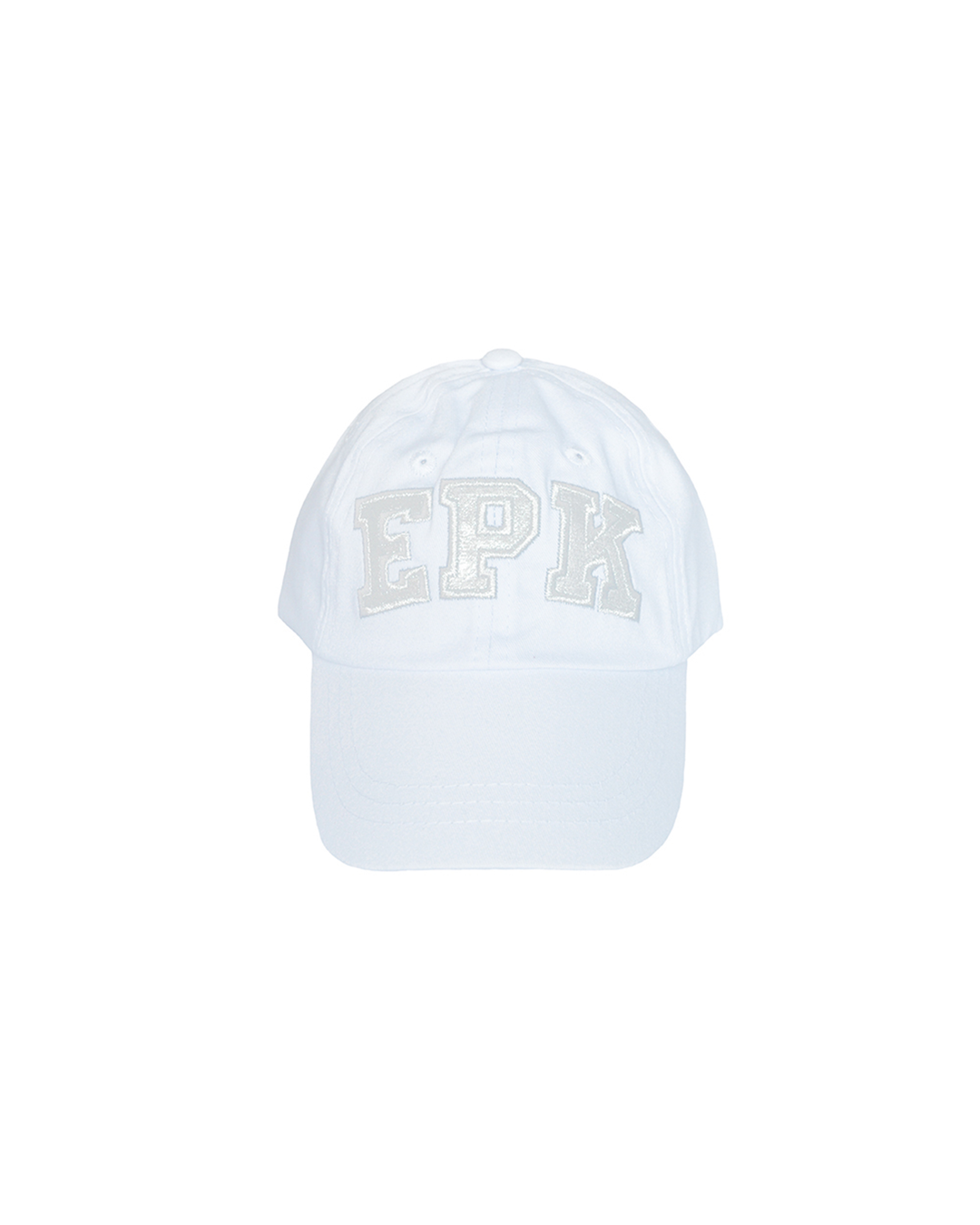Gorra blanca con EPK en plateado