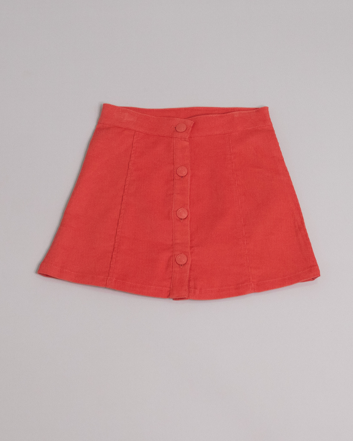 Falda guayaba de corduroy