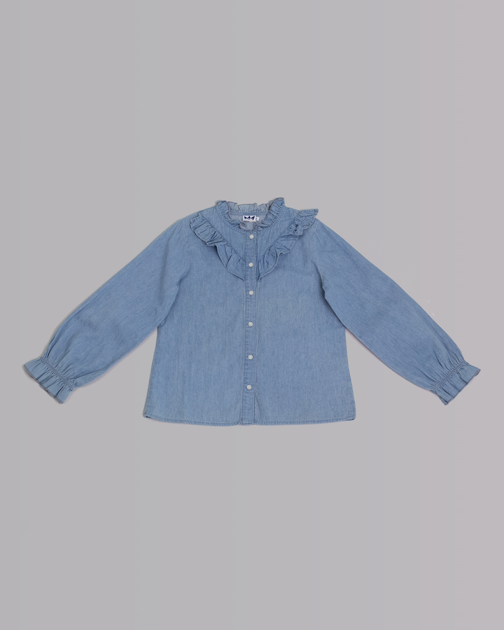 Blusa manga larga de chambray