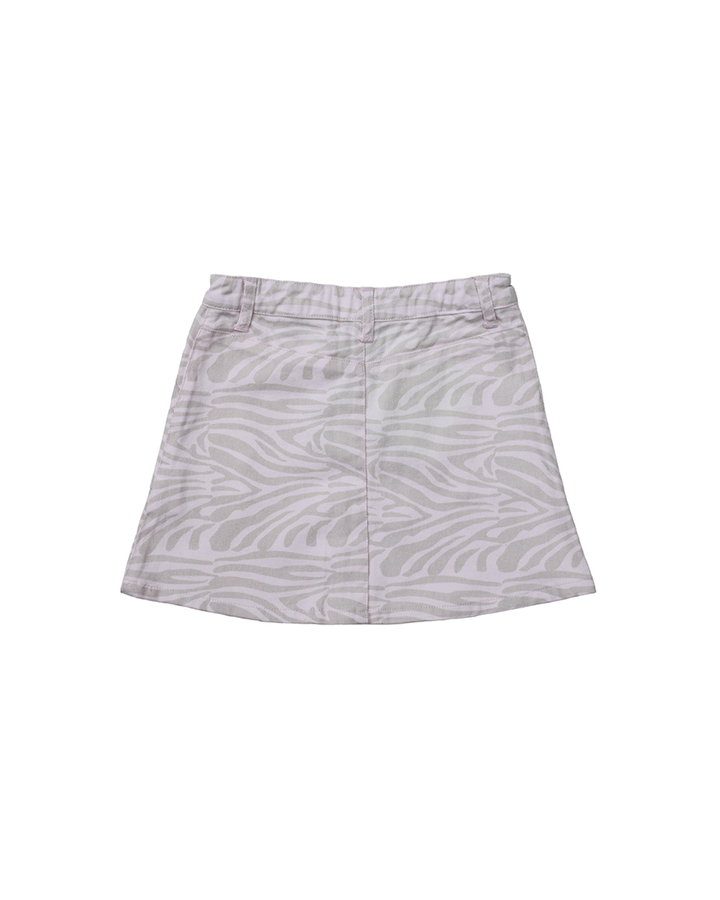 Falda con estampado de zebra rosado y beige