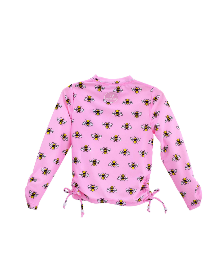 Franela De Agua Rosada Con Estampado De Abeja para Bebé Niña