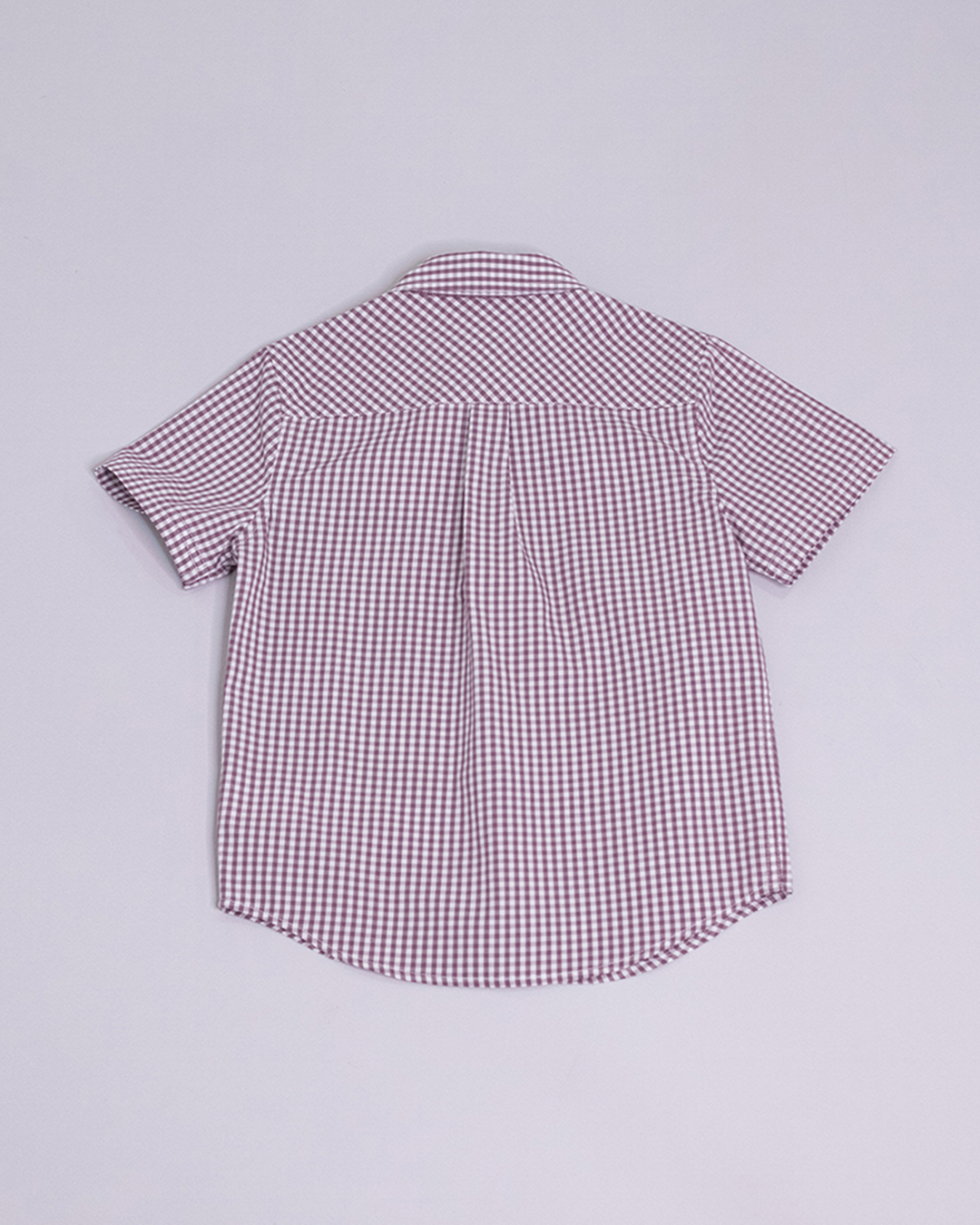 Camisa manga corta de rayas violetas y blancas