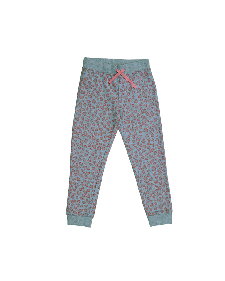 Sweatpant de animal print rosado y gris