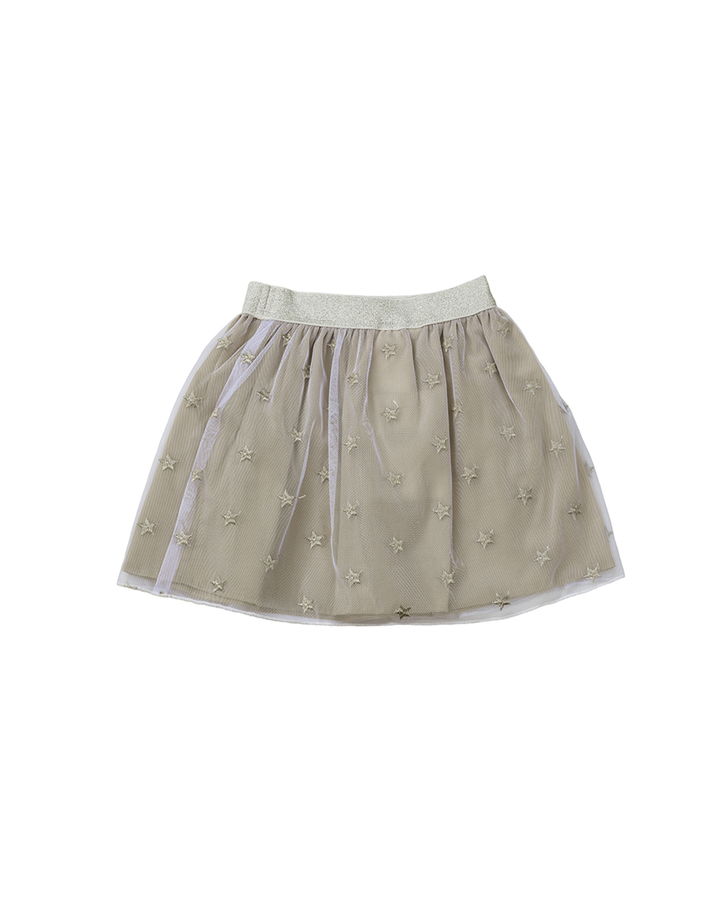 Falda de tull con estrellas plateadas