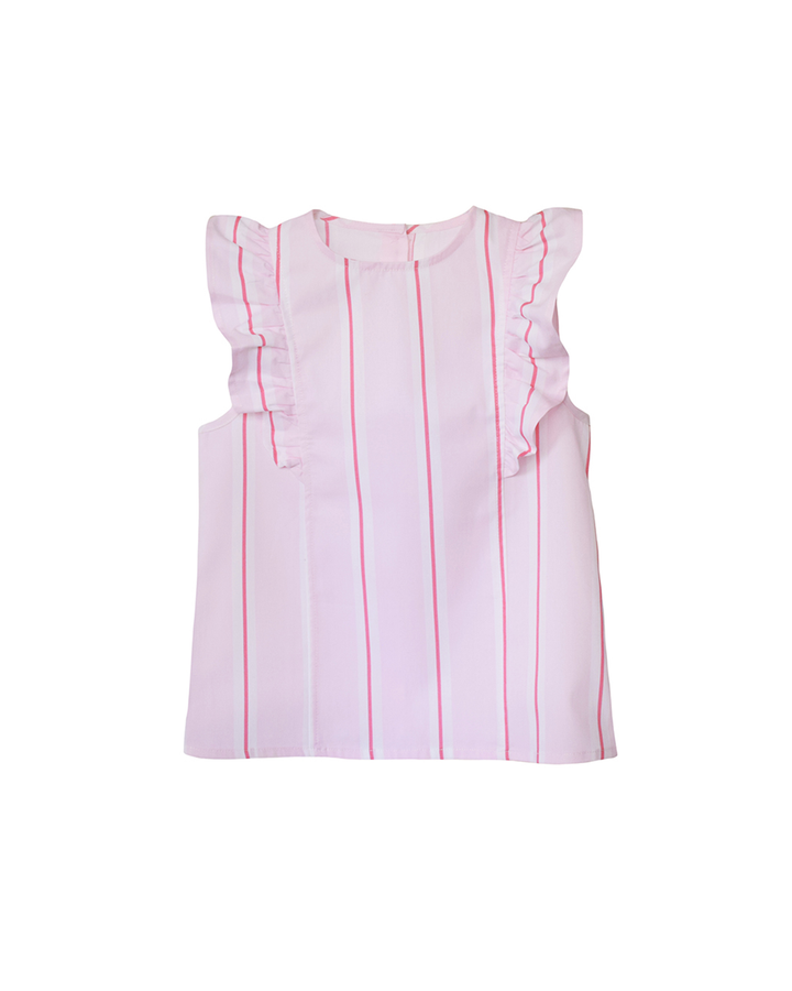 Blusa sin mangas con rayas rosadas