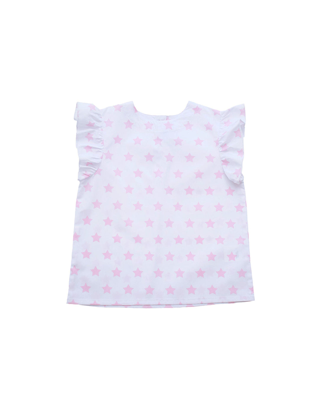 Blusa blanca de estrellas rosadas