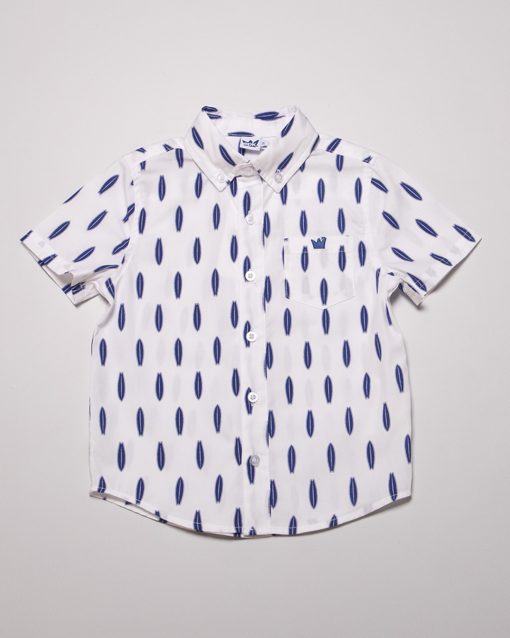 Camisa blanca estampada
