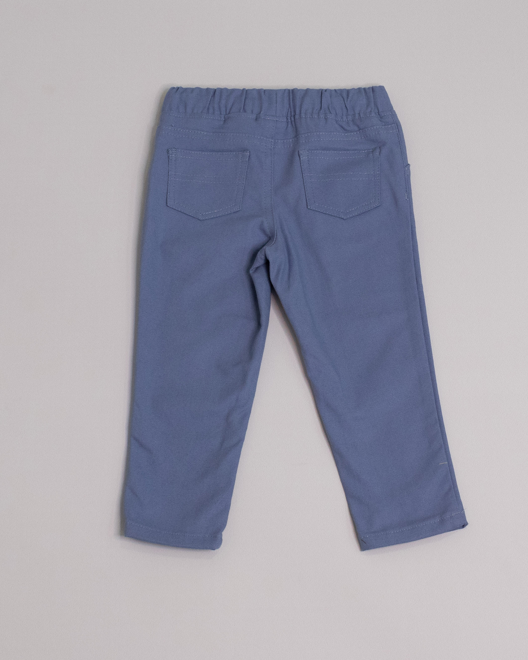 Pantalón de twill azul con elástico en la cintura