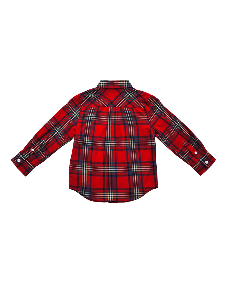 Camisa manga larga con estampado escocés