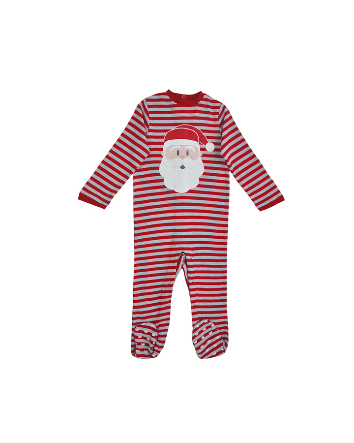 Pijama de Navidad de rayas con diseño de Santa Claus
