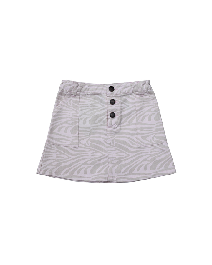 Falda con estampado de zebra rosado y beige