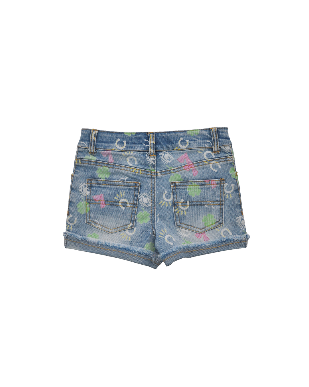 Short de jean con estampado de lucky charms