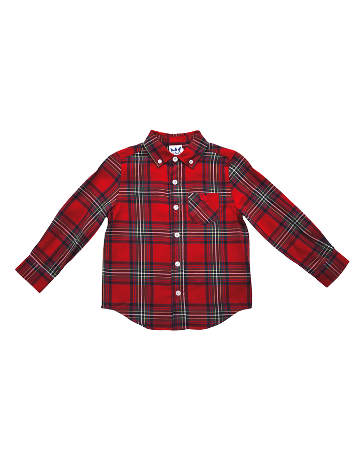 Camisa manga larga con estampado escocés