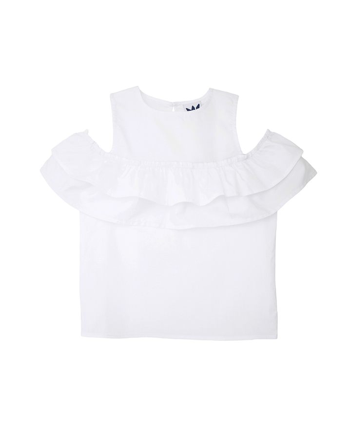 Blusa blanca con volantes