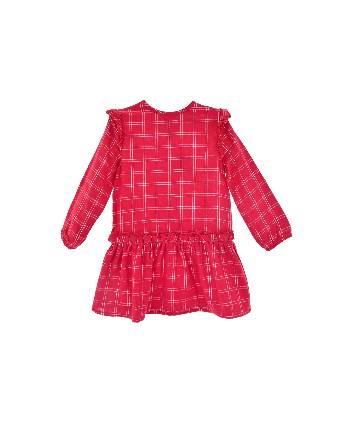 Vestido Rojo Con Rayas Plateadas