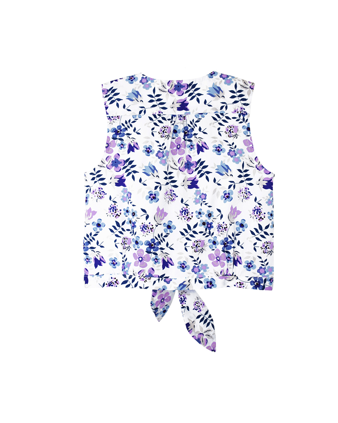 Blusa sin mangas con estampado de flores moradas