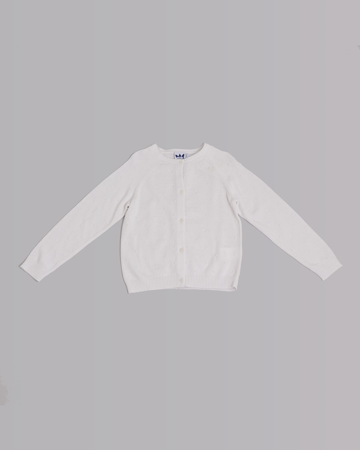 Cardigan blanco con circulos bordados