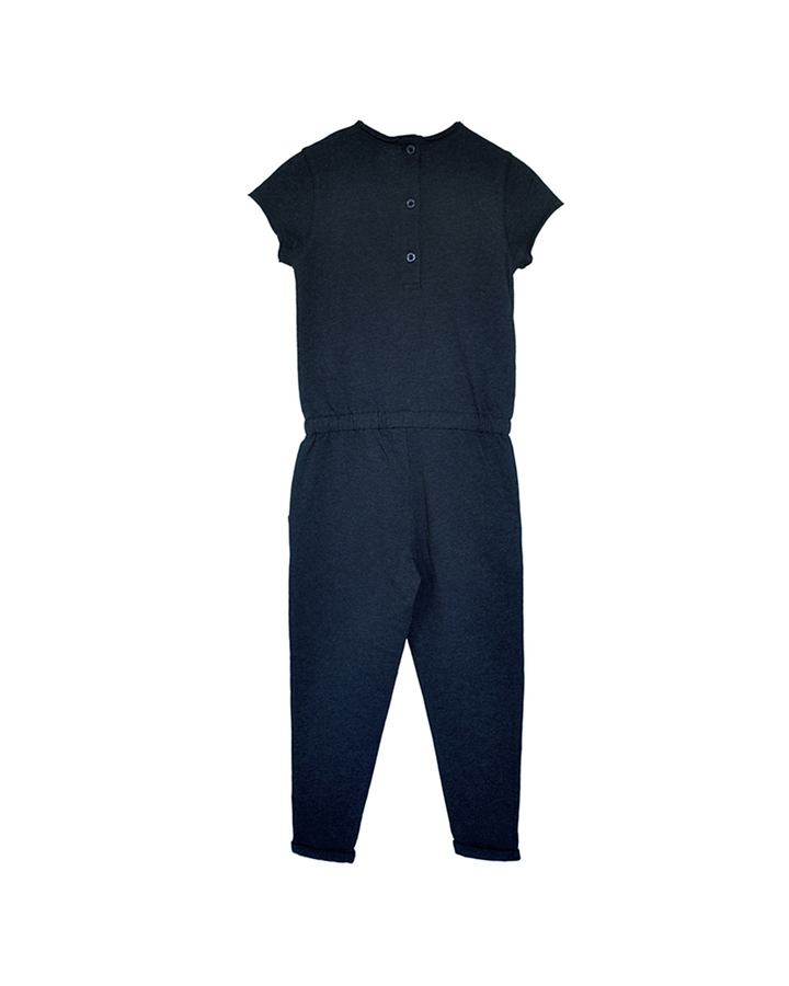 Jumpsuit azul marino con texto