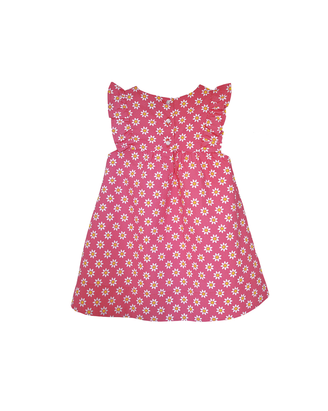 Vestido rosado con estampado de margaritas