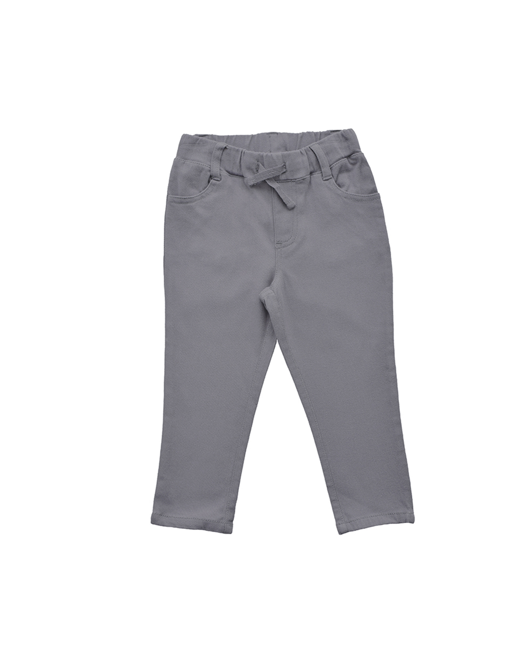 Pantalón gris con elástico en cintura