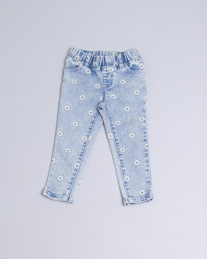 Jegging con estampado de flores con elástico en la cintura