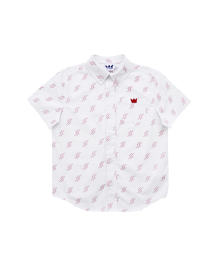 Camisa manga corta con estampado de rayos rojos