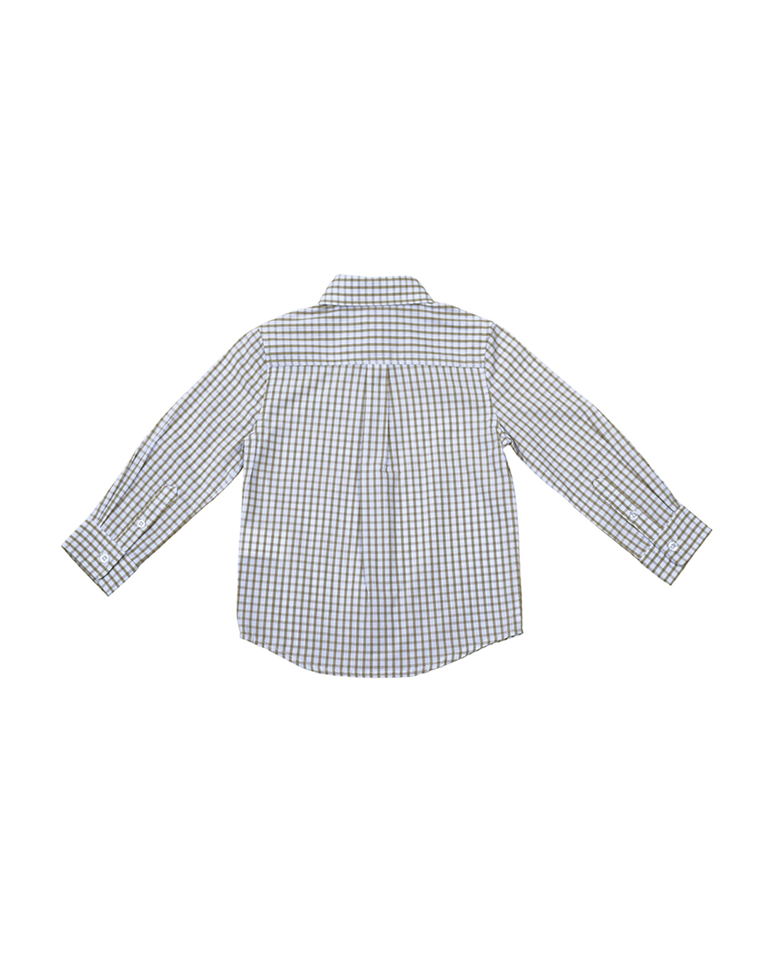 Camisa M/L de cuadros blancos y khaki